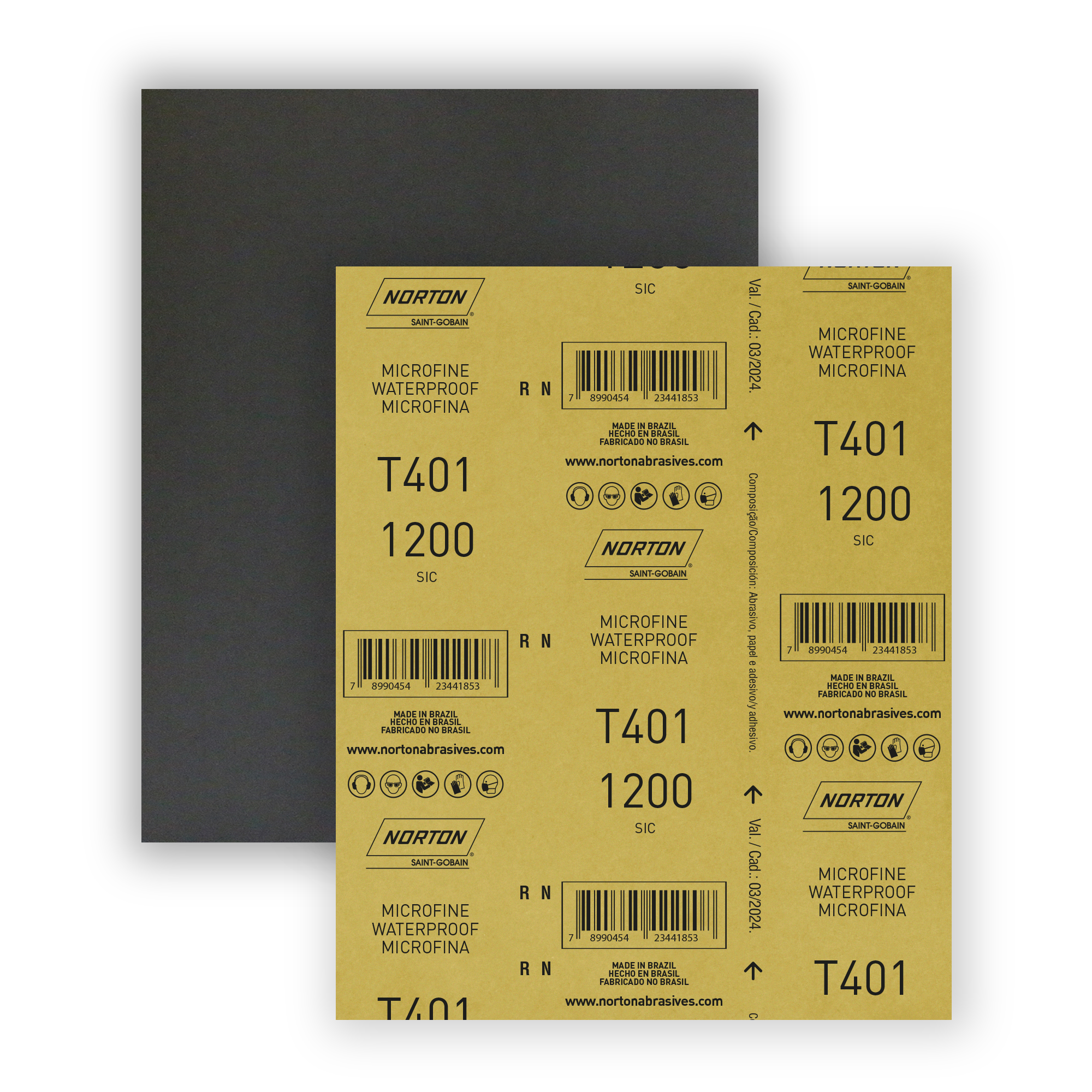 Folha de Lixa Microfina G1200 Norton T401 - Image 3
