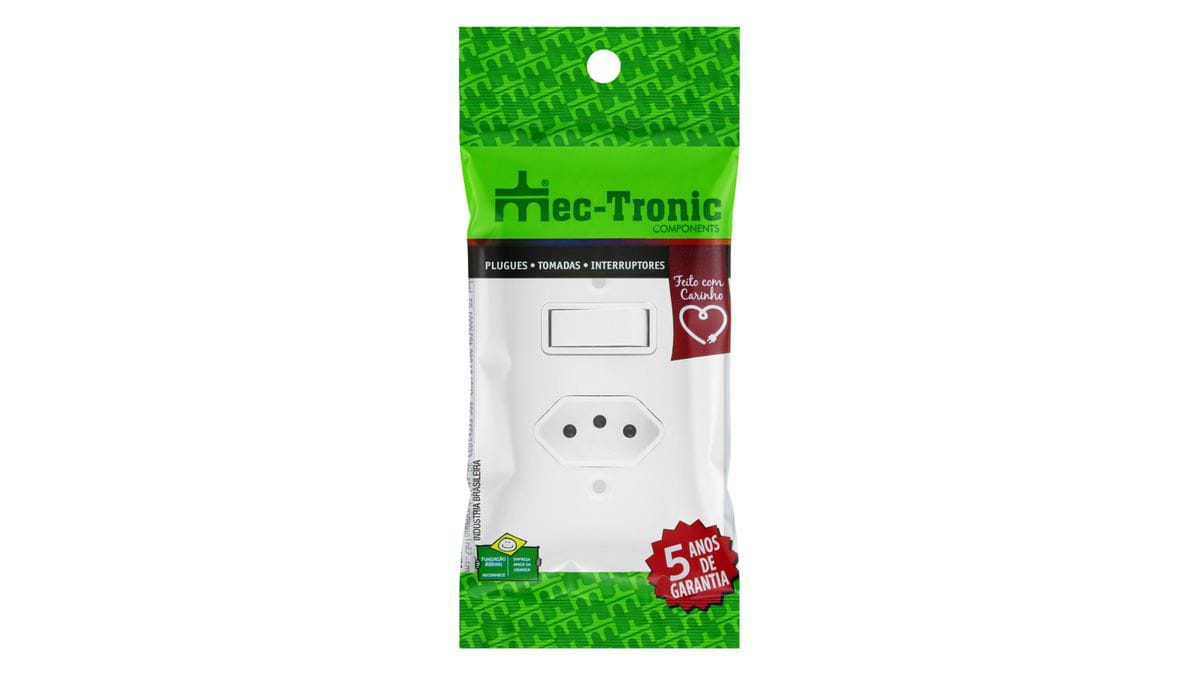 Interruptor Simples + Tomada 2P+T 10A 4x2 Mec-Tronic - Millenium - Image 2