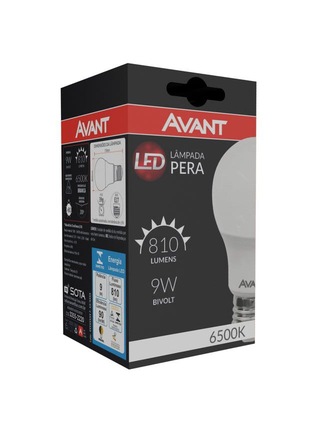 Lâmpada Led Pera 9W 6500K - Avant - Image 3