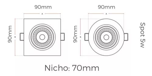 Spot Led 5w Quadrado Branca 6500K Direcionável - AVANT - Image 3